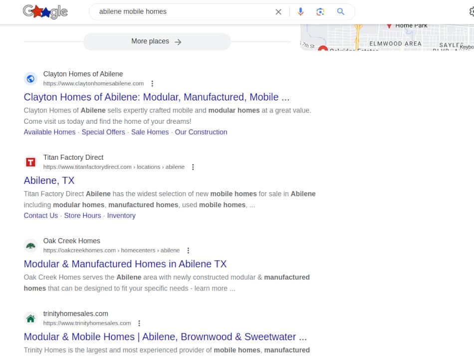 google results mobile homes in abilene texas