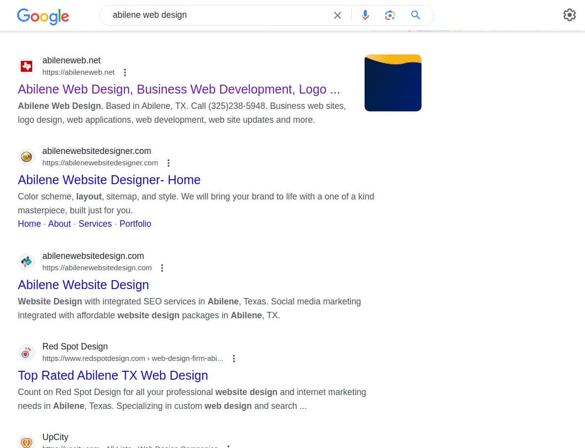 top result google abilene web design